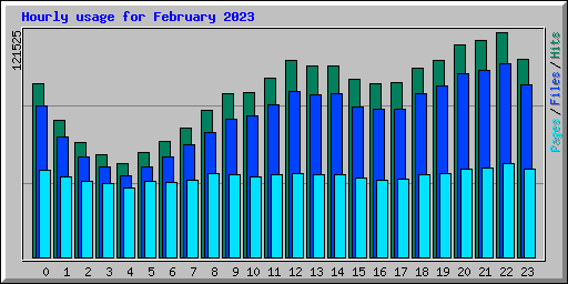 Hourly usage for February 2023
