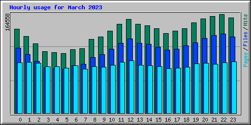 Hourly usage for March 2023
